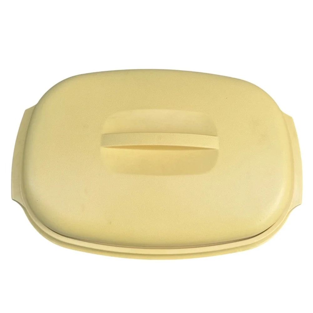 Vintage Harvest Gold Tupperware Oval Dish W/ Lid NO steamer tray